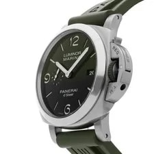 Panerai Luminor Marina Verde Smeraldo eSteel Green Rubber Strap PAM 1356 2
