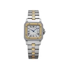 Cartier — Cartier Santos Carrée 2961 Yellow Gold Stainless Steel White Dial — Watch — resale