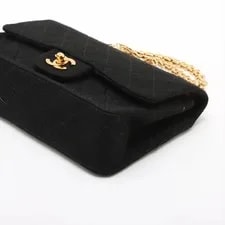 Chanel Matelasse Cotton Single Flap Double Chain Metal Fittings 3