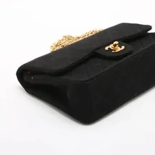 Chanel Matelasse Cotton Single Flap Double Chain Metal Fittings 4