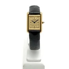 Cartier Must Tank Mini Roman Small 366001 Art Deco Two-Tone Lemon Dial 153689704 4