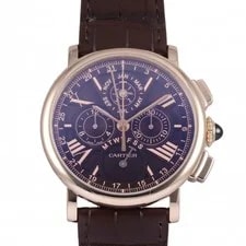 Cartier — Cartier Rotonde W1556225 Pink Gold Leather 42.0mm Automatic #YKW053 — Watch — resale