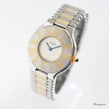 Must de Cartier 21 Ref 123000P Steel-Gold Rouleaux Bracelet + Strap - 1990 2