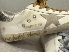 Golden Goose Super-Star Keep Austin Weird White Gold 2