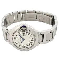 Cartier Ballon Bleu W69010Z4 Stainless Steel 28mm Silver Dial Quartz #TSW1364 2