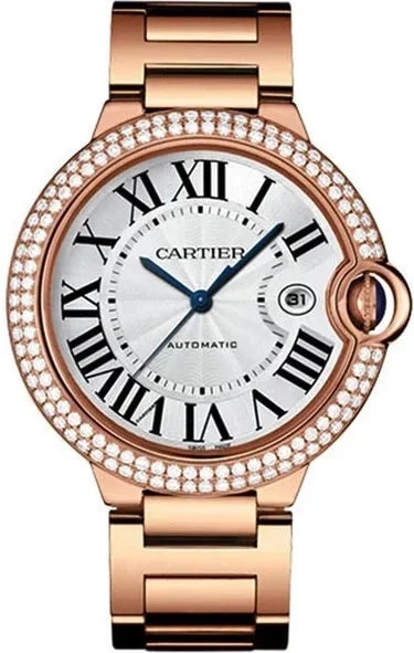 Worldofluxuryus — Cartier Ballon Bleu 42 Mm 18K Rose Gold & Diamonds Lady's — Watch — resale
