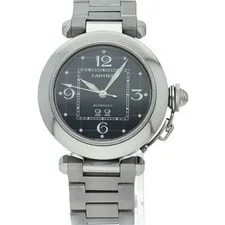 Cartier — Box Cartier Pasha Big Date W31053M7 SS Black — Watch — resale