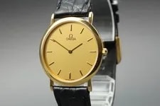 Omega de Ville Cal.1378 Gold Dial Round 32mm Quartz From Japan 2