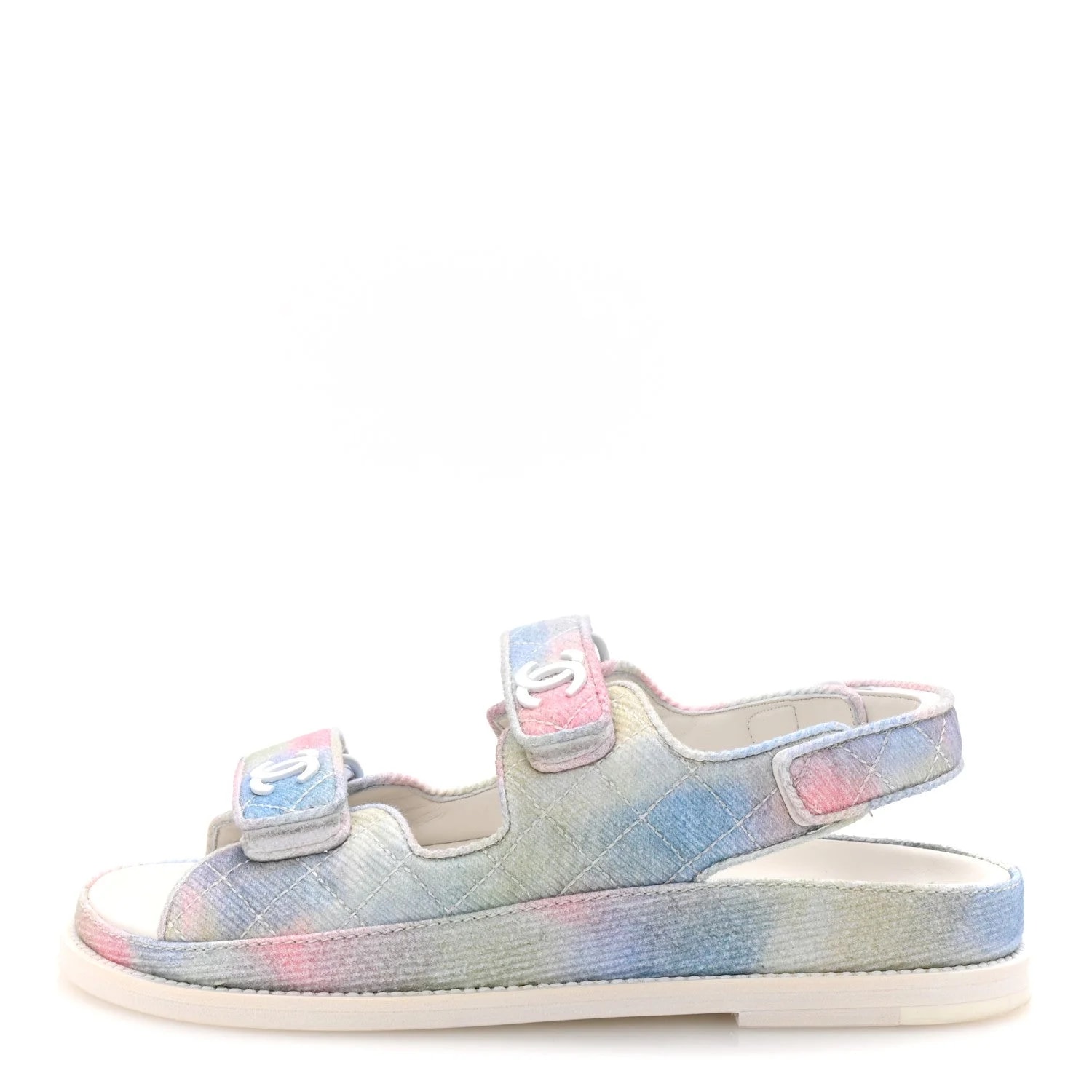 Chanel — Printed Fabric Quilted Dad 38 — Designer Shoe — resale