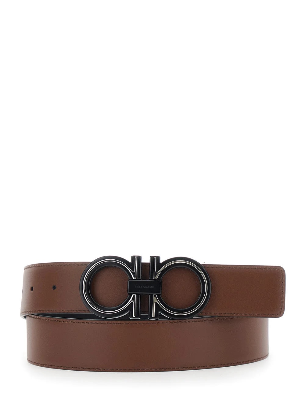Ferragamo Gancini Buckle Reversible Belt — Calf 3