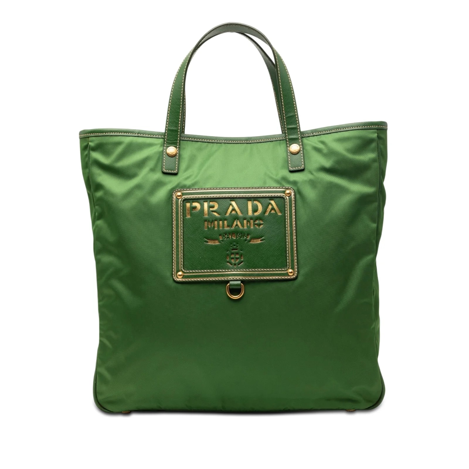 Prada — Trimmed Logo Plate Convertible — Handbag — resale