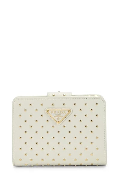 Prada — Studded Zip Around Compact Wallet — Accessory — resale