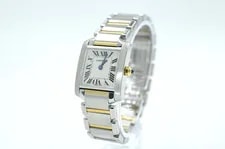 Cartier Tank Francaise 2384 White Dial Gold/Steel 2010 With Box and Papers 2