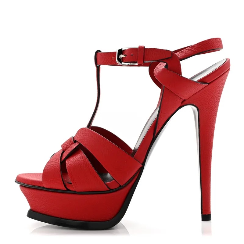 Saint Laurent — Grained Tribute 105 Platform 36 New — Designer Shoe — resale