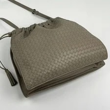 Bottega Veneta Drawstringleather Greige 2
