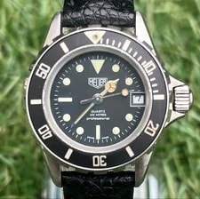 Heuer — Former Heuer Professional Quartz Date 980.008 Black 200m — Watch — resale