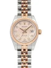 Rolex — Rolex Datejust 10P Diamond 179171G 26mm Pink Dial Stainless Gold Box Card #T045 — Watch — resale