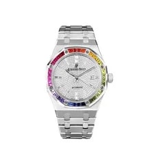 Audemars Piguet — Audemars Piguet Royal Oak 15413BC.YY.1220BC.01 White Gold Rainbow Sapphires — Watch — resale