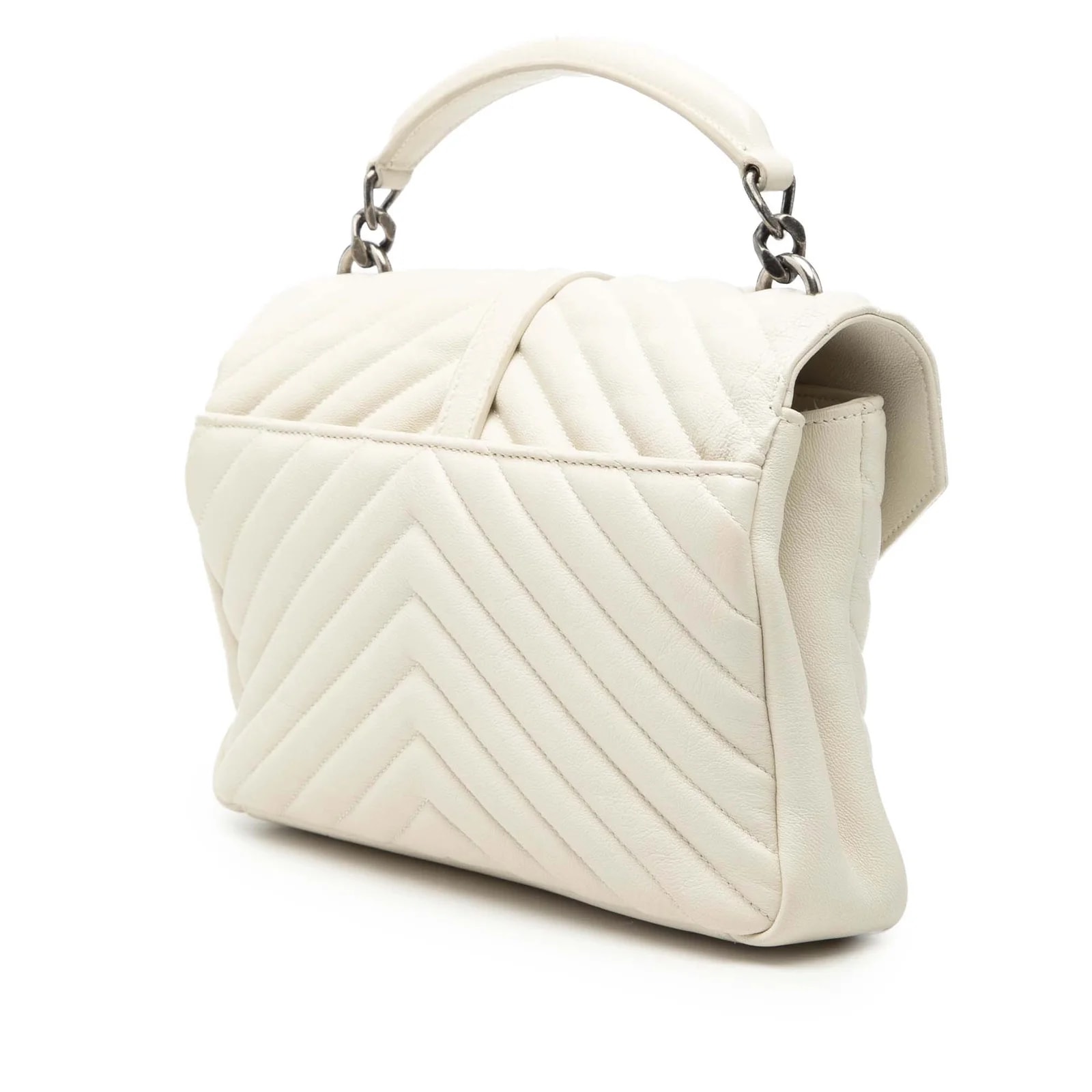 Saint Laurent — Large Chevron College Satchel — Handbag — resale
