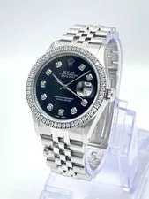 Rolex Datejust 16014 36mm Black Diamond Dial Diamond Bezel Jubilee Box 3