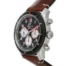 Breitling Aviator 8 B01 Chronograph Steel Auto Brown Leather Strap AB01194A1B1X2 2