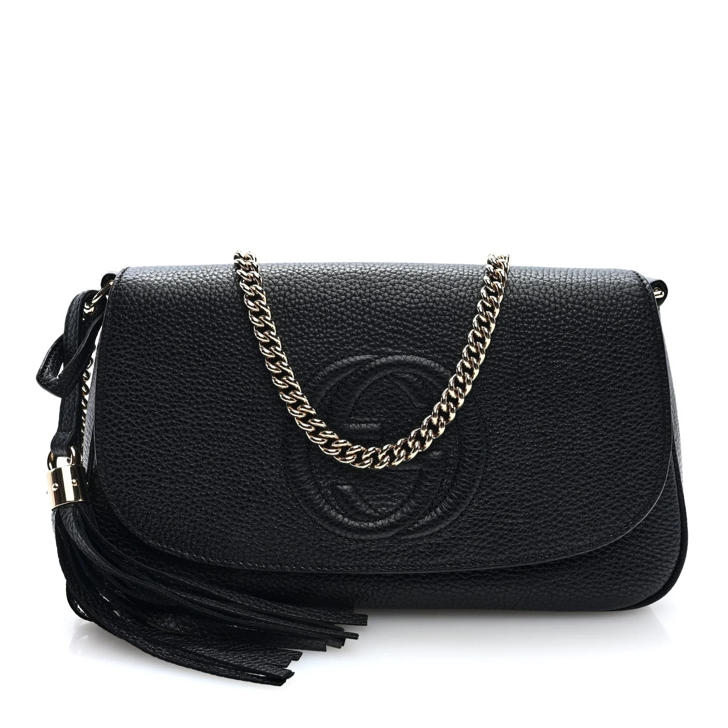 Gucci — Pebbled Medium Soho Flap Crossbody — Handbag — resale