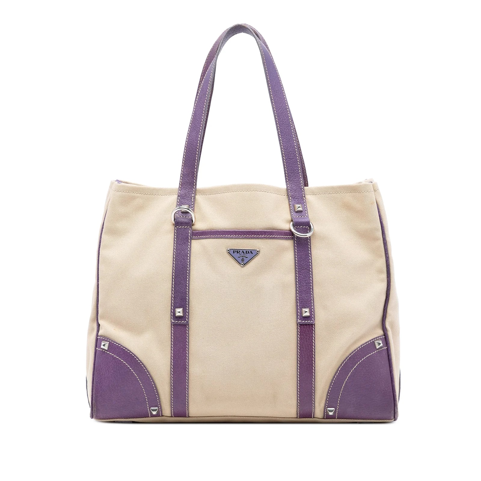 Prada — Studded Trimmed Front Pocket — Handbag — resale
