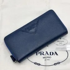 Prada — Excellent Condition Prada Long Wallet Embossed Triangle Logo Bl — Handbag — resale