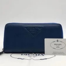 Excellent Condition Prada Long Wallet Embossed Triangle Logo Bl 2