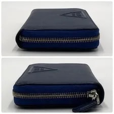 Excellent Condition Prada Long Wallet Embossed Triangle Logo Bl 4