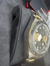 Tudor Black Bay Chrono S&G Black With Gold Subs Dial on Brown Leather 3