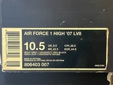 Air Force 1 High 07 LV8 - Size 10.5 W/Box Worn 2x🔥 2