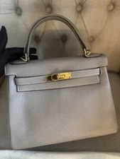 Hermès Kelly 28 Asphalt GHW Stamp A Hardware 3
