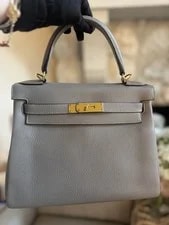 Hermès Kelly 28 Asphalt GHW Stamp A Hardware 4