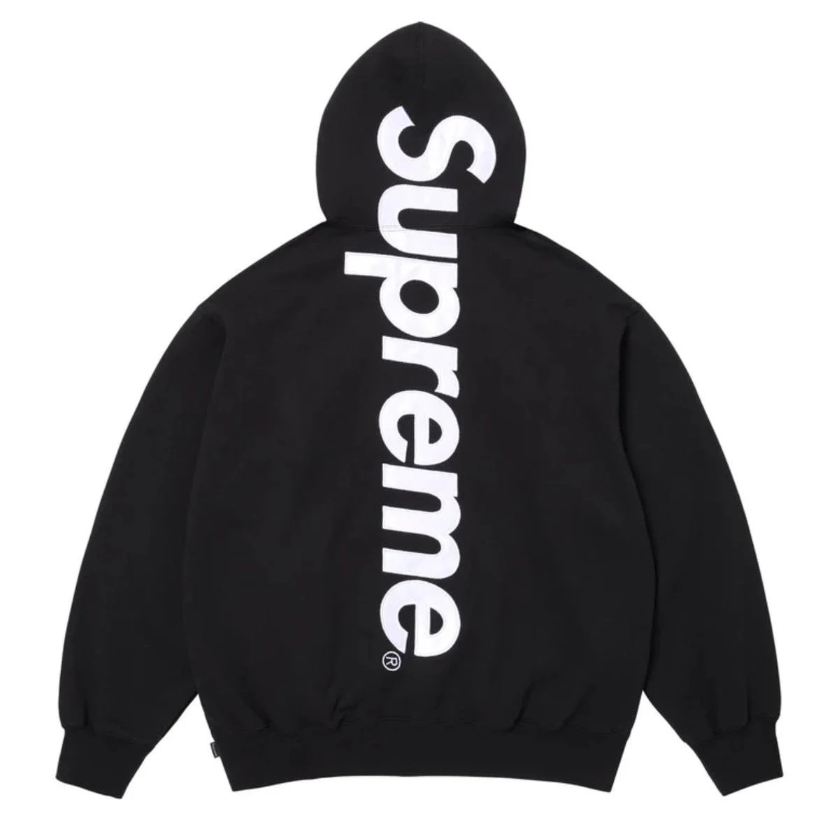 Satin Appliqué Hooded Sweatshirt — streetwear — resale