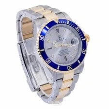2001 Diamond Rolex Submariner 16613 Slate Serti Dial 2