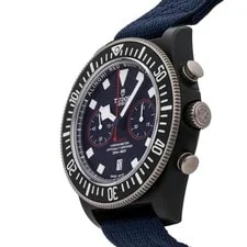 Tudor Pelagos FXD Chronograph Alinghi Carbon Auto 43mm Blue Dial Strap 25807KN 2
