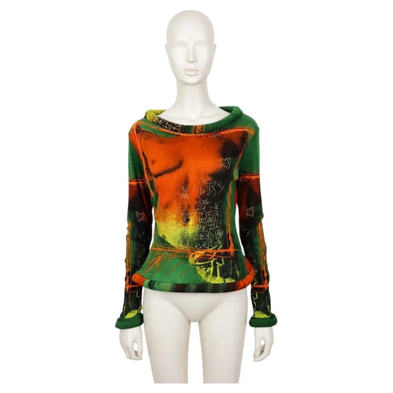 Jean Paul Gaultier — Jean Paul Gaultier Semi-Sheer Mesh Ancient Greek Venus Bust Print Top — decorative_object — resale