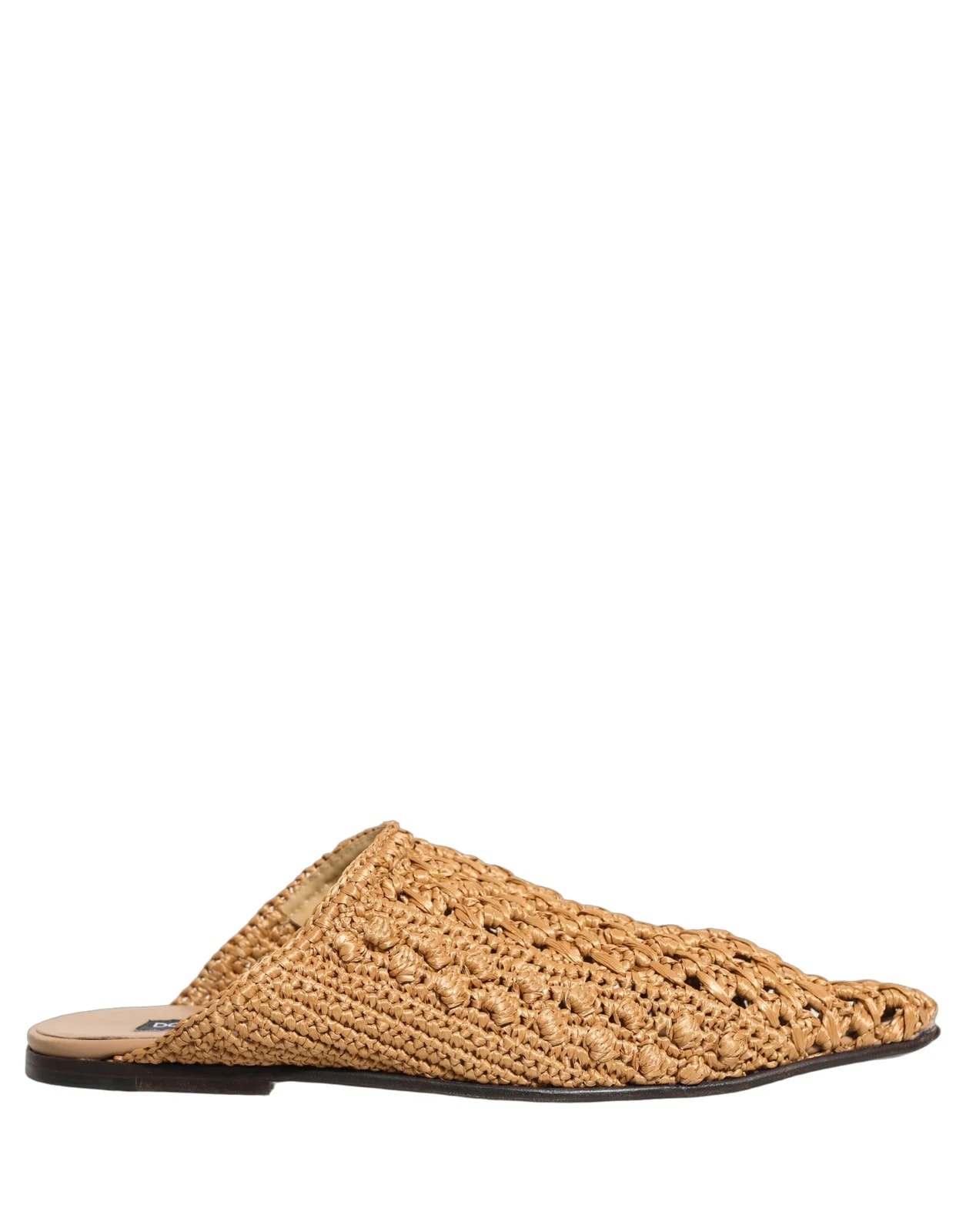 Dolce & Gabbana — Dolce & Gabbana Woven Straw Slides — Designer Shoe — resale