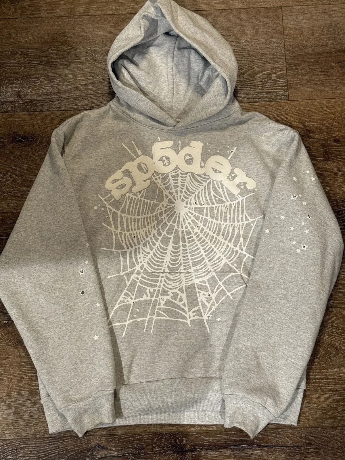 Sp5der Heather Grey Hoodie — streetwear — resale