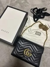 Gucci — Gucci GG Marmont Back Matelasse Hevron Wallet on A Chain S08 — Handbag — resale