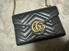 Gucci GG Marmont Back Matelasse Hevron Wallet on A Chain S08 2