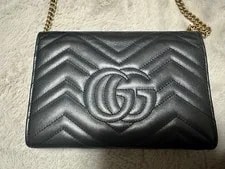 Gucci GG Marmont Back Matelasse Hevron Wallet on A Chain S08 4