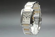 CLA'd IN BOX Cartier Tank Francaise 2303 Chronograph QZ Japan 2