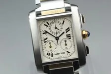 CLA'd IN BOX Cartier Tank Francaise 2303 Chronograph QZ Japan 3