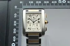 CLA'd IN BOX Cartier Tank Francaise 2303 Chronograph QZ Japan 4