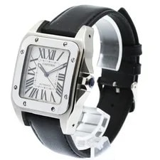 Cartier Santos 100 LM W20073X8 Silver Dial Automatic Watch_955101 2