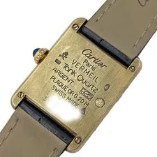 Cartier Must Tank Vermeil SM GPlated W1003153 16.5cm Case 20mm Quartz Battery Bo 4