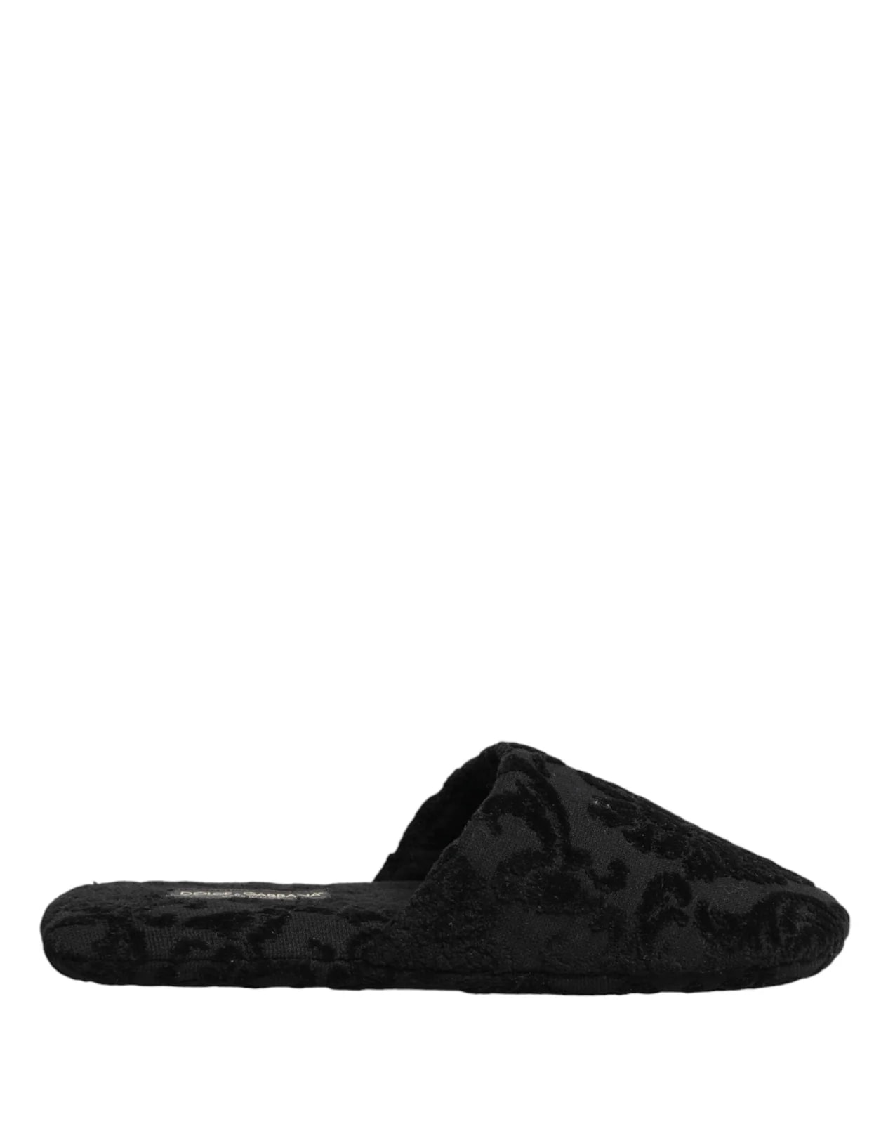 Dolce & Gabbana — Dolce & Gabbana Logo Embroidered Slippers — Designer Shoe — resale