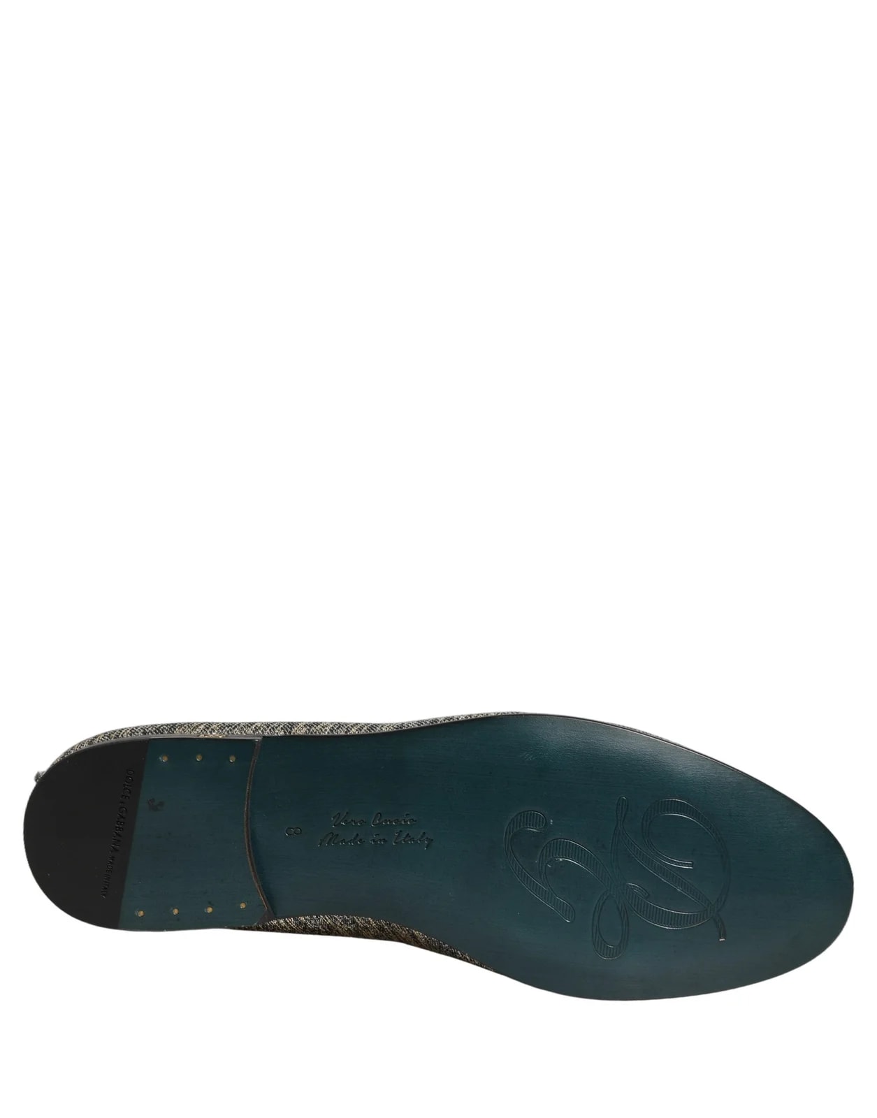 Dolce & Gabbana — Dolce & Gabbana Glitter Lurex DG Logo Dress Loafers Shoes — Designer Shoe — resale